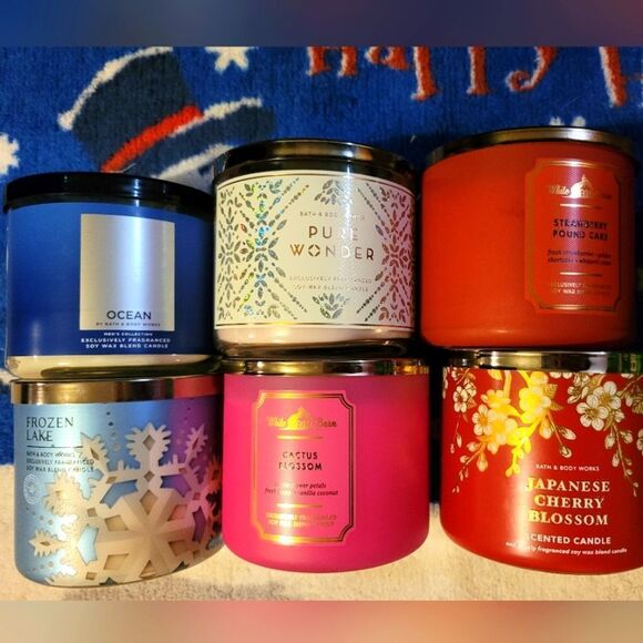 Used Japanese Cherry Blossom bath and body works 3-wick candle - Picture 5 of 16